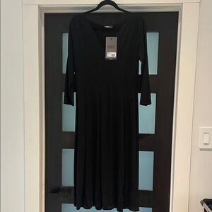 Miik made in Canada Elegant Black Long Sleeve Dress NWT